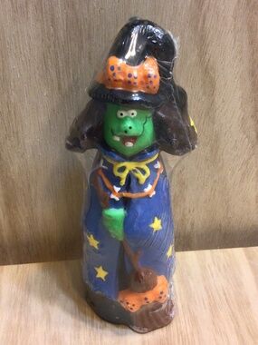 Vintage 1997 11” Halloween Candle Witch Whimsical Cute NIP